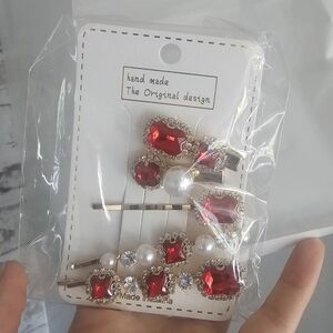 Elegant Hand Made Gem Hair Clips